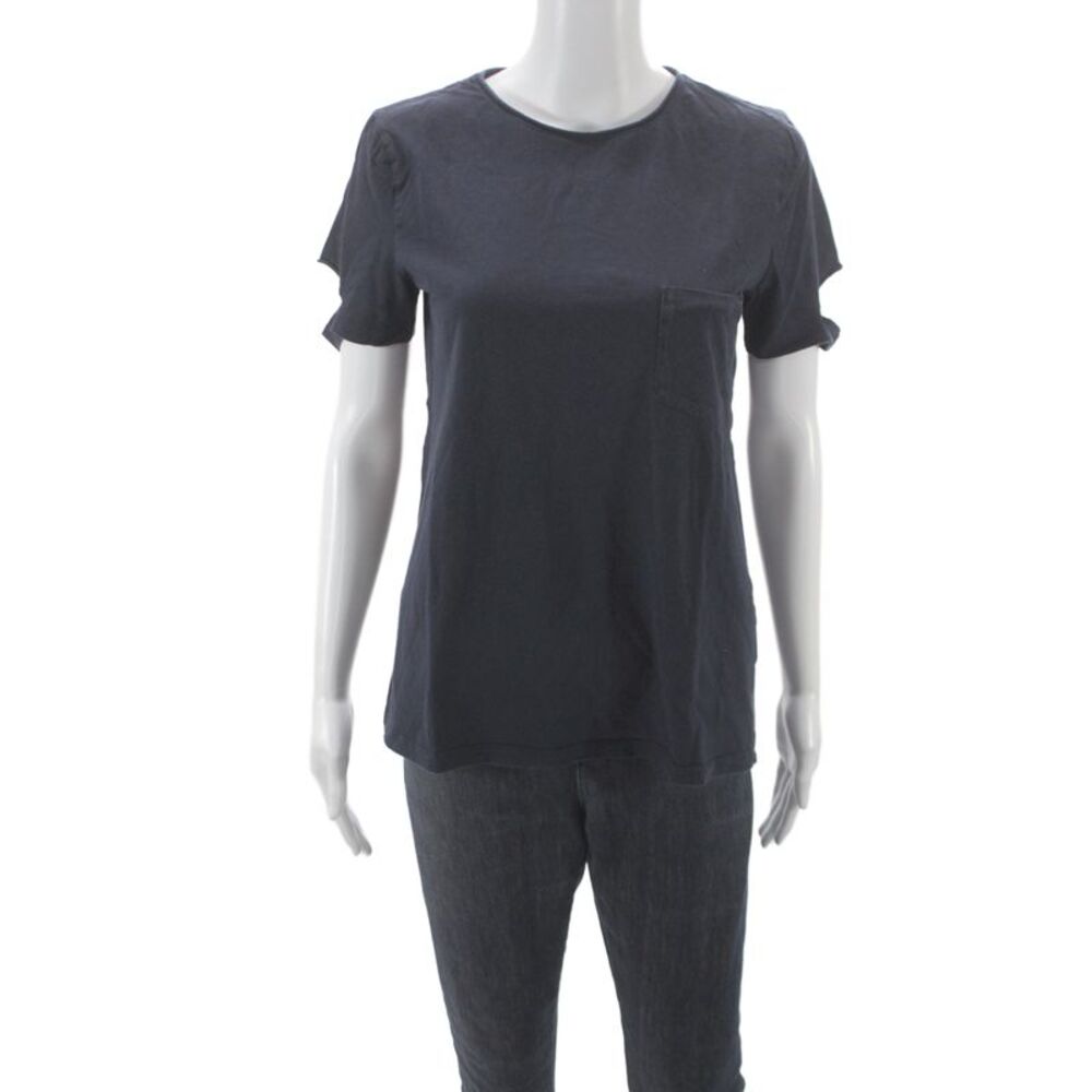 Helmut Lang Women Black Basic Crew Neck Cotton Blend T-Shirt Size M